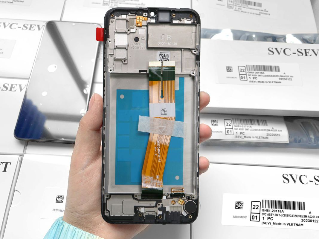 পাইকারি A02S LCD lcd With Frame For  A02S কারখানার টাচ স্ক্রিন ডিসপ্লে গ্যালাক্সি A025 সার্ভিস প্যাক LCDS প্যান্টাল