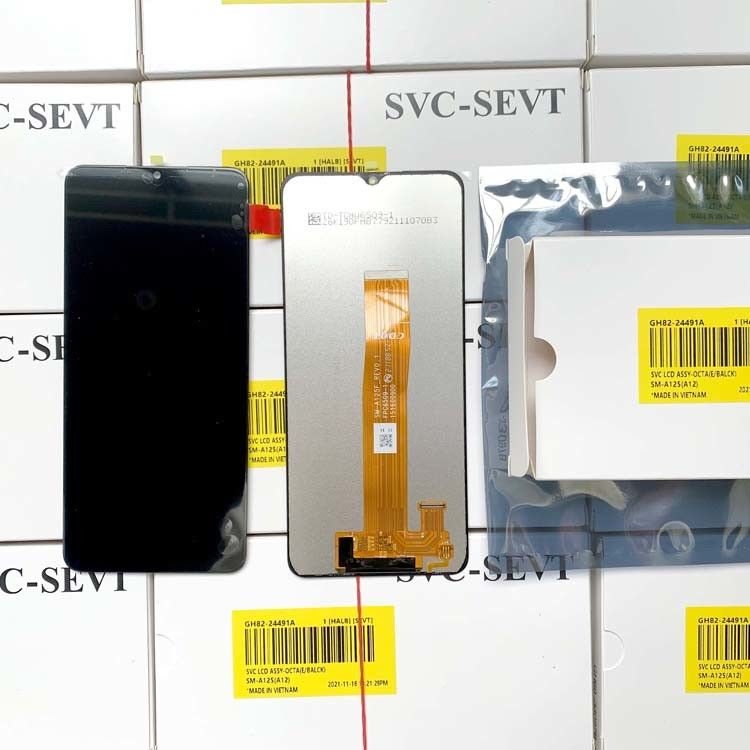 কালো A12 এলসিডি মোবাইল ডিসপ্লে প্রতিস্থাপন EMS FEDEX UPS DHL TNT দ্বারা শিপিং