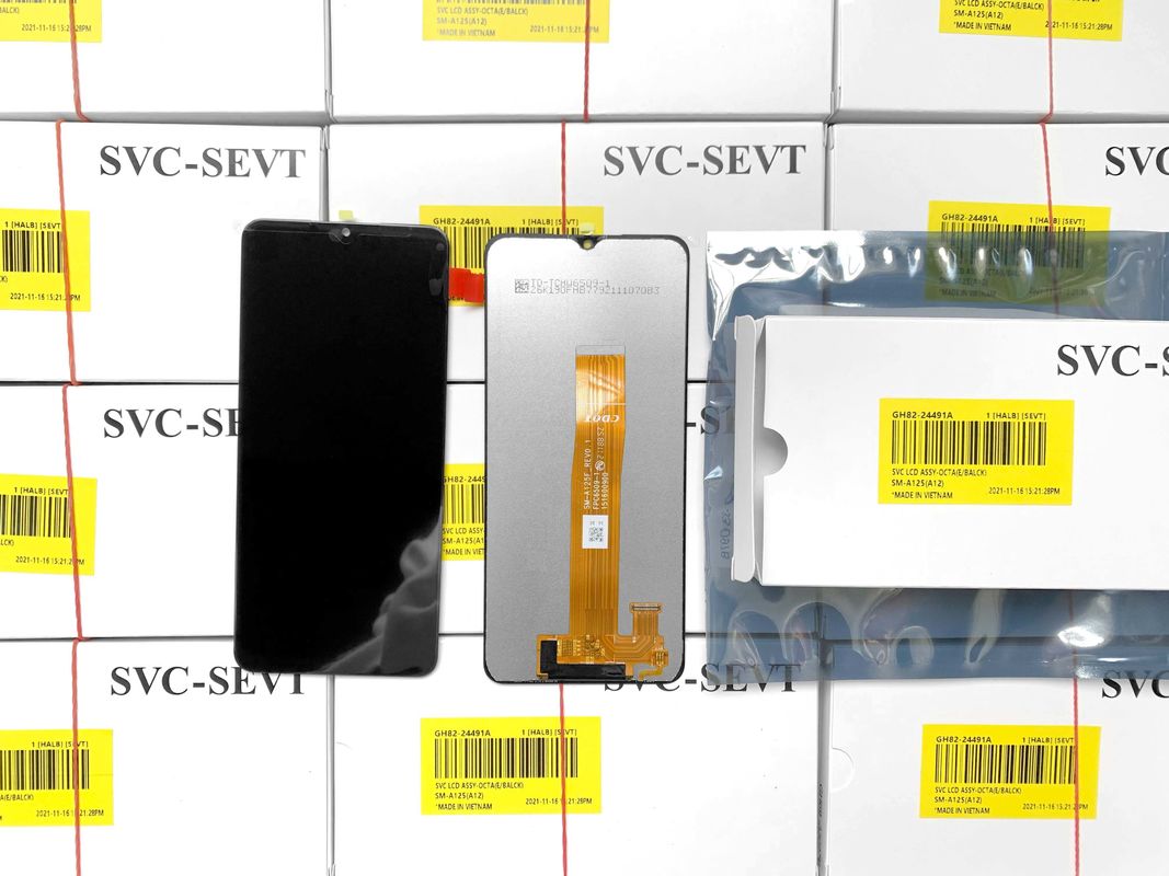 কালো A12 এলসিডি মোবাইল ডিসপ্লে প্রতিস্থাপন EMS FEDEX UPS DHL TNT দ্বারা শিপিং