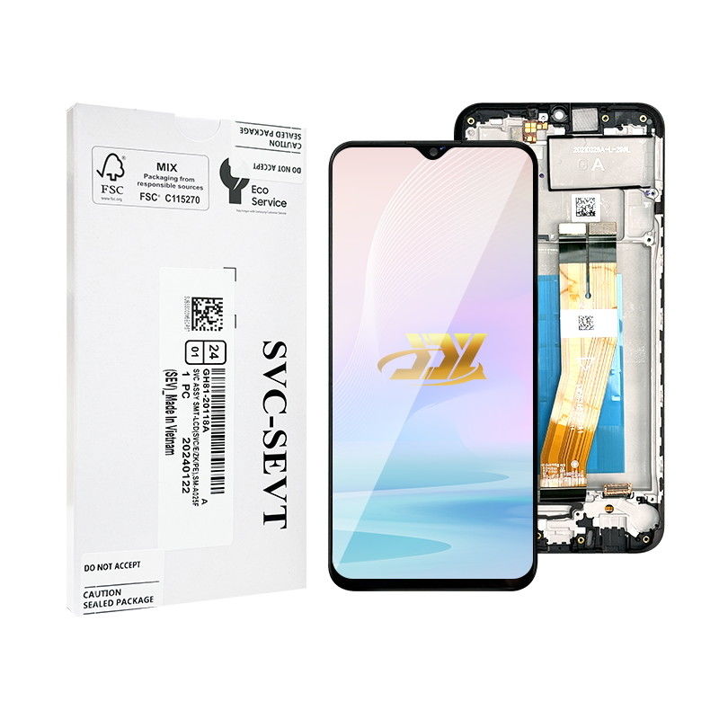 100% পরীক্ষিত QC A02S এলসিডি প্রতিস্থাপন অ্যান্টি স্ট্যাটিক ব্যাগ প্যাক কালো মোবাইল এলসিডি ডিসপ্লে